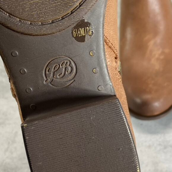 LUCKY BRAND Women's Toffee Barillos Leather Basel Double Side-Zip Block-Heel - Picture 12 of 13